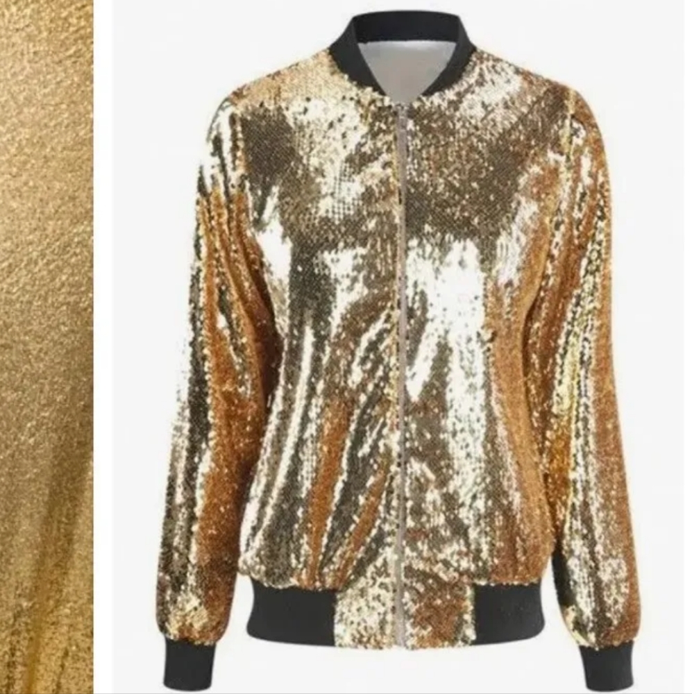 TORRID X Lovesick Gold Sequin Bomber Jacket Woman 2X Fairy Whimsical Festival